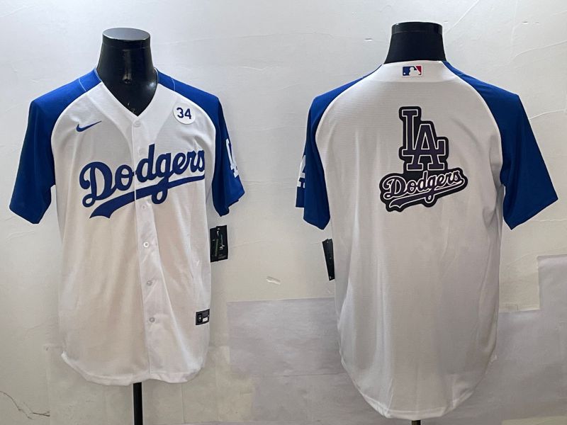 Men Los Angeles Dodgers Blank White blue Game 2025 Nike MLB Jersey style 29